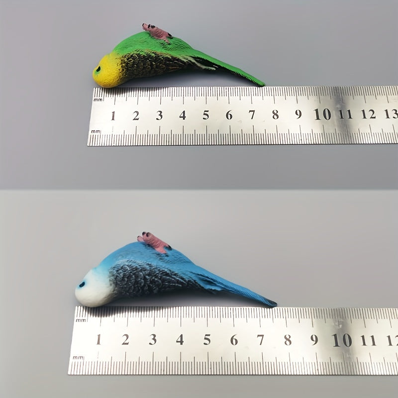 2pcs mini budgie parrot set realistic pvc bird figurines