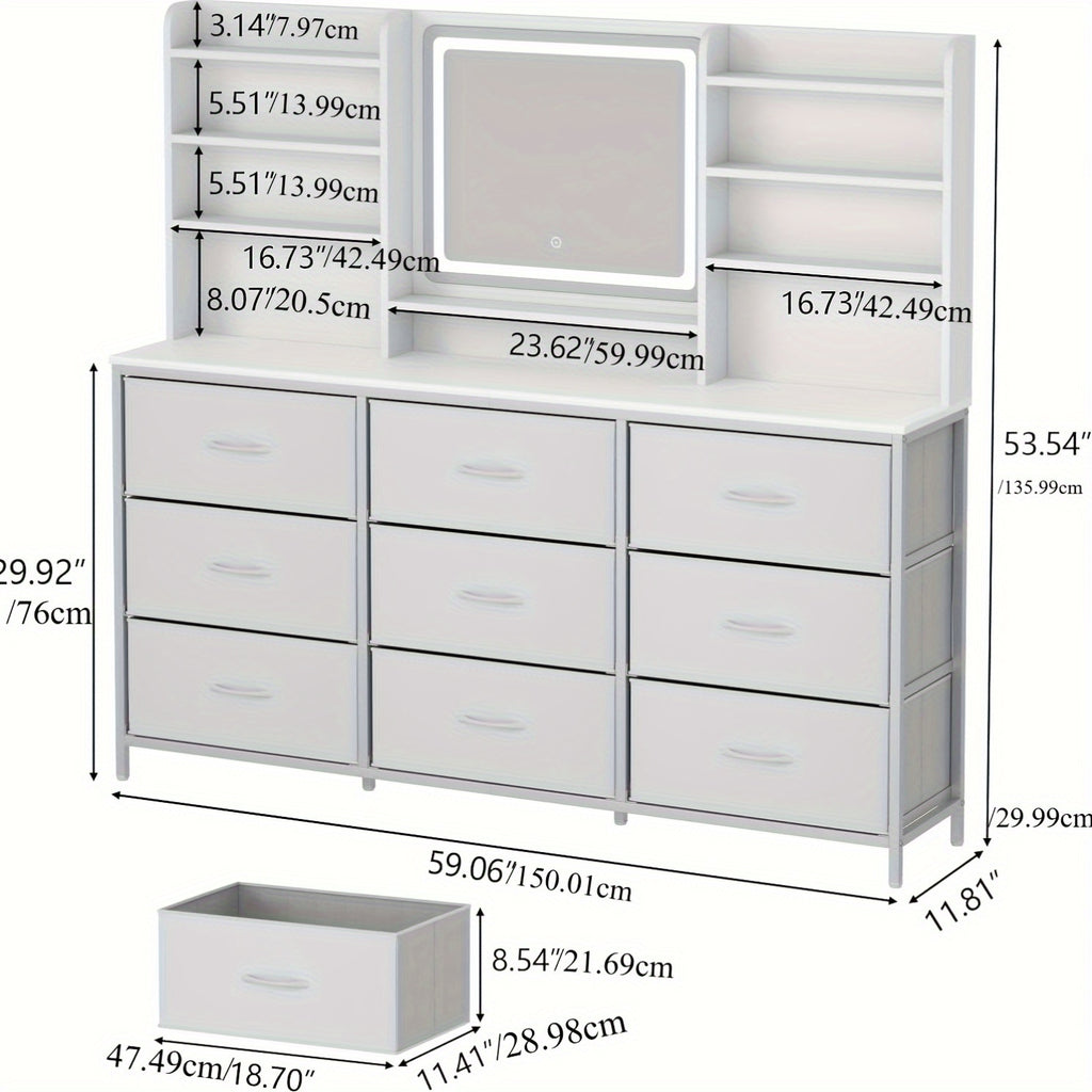 dressing table featuring a   mirror   nine