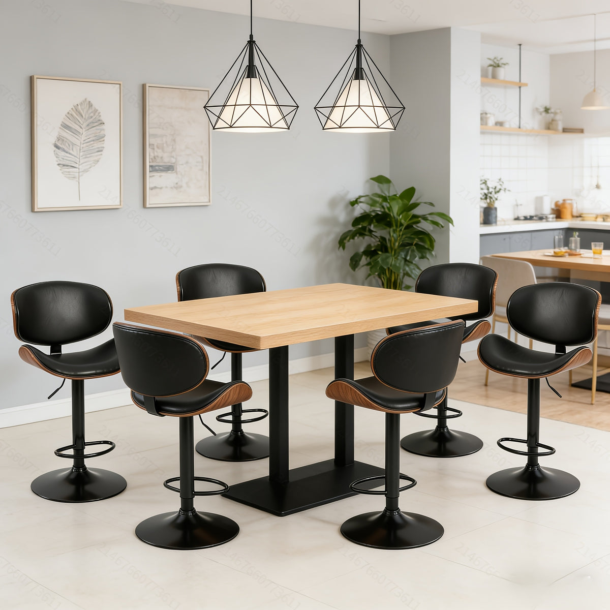 set 2 4 6 swivel bar stools footrest features
