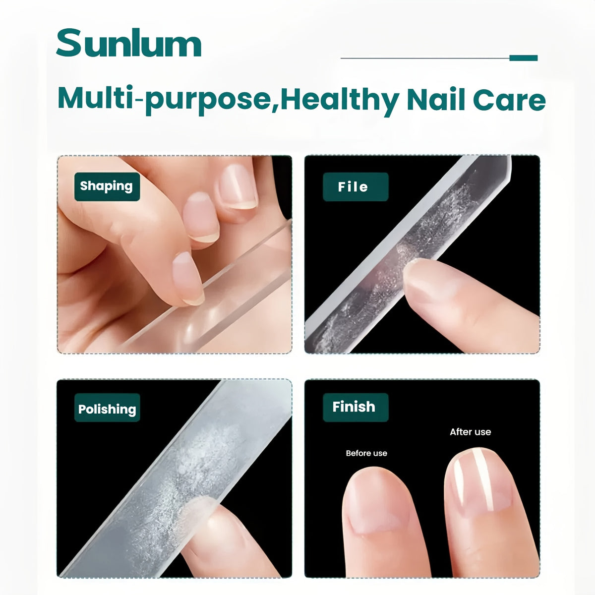 brand 3pcs set nano glass nail files nail polishing