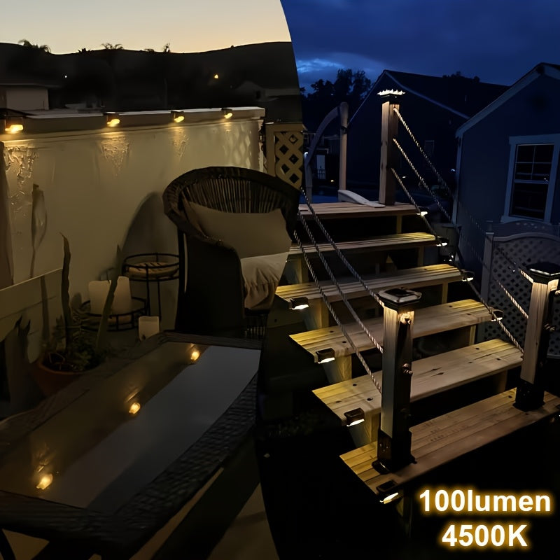 32 pack solar led deck lights auto 12hr lighting outdoor