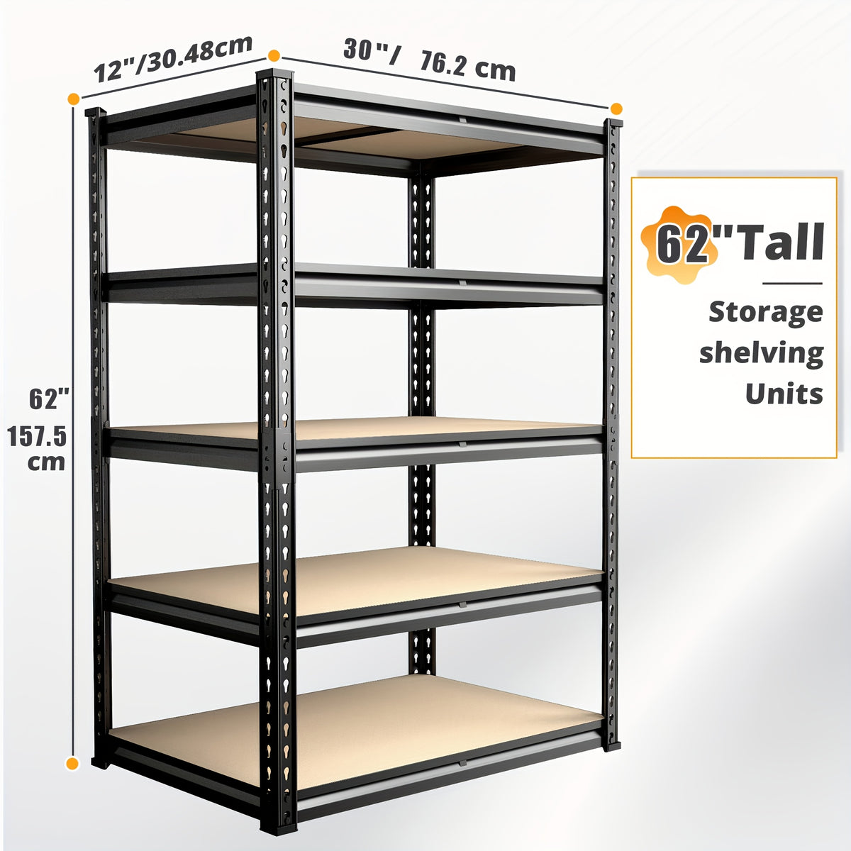 2000lbs storage shelves 5 tier garage shelving heavy duty