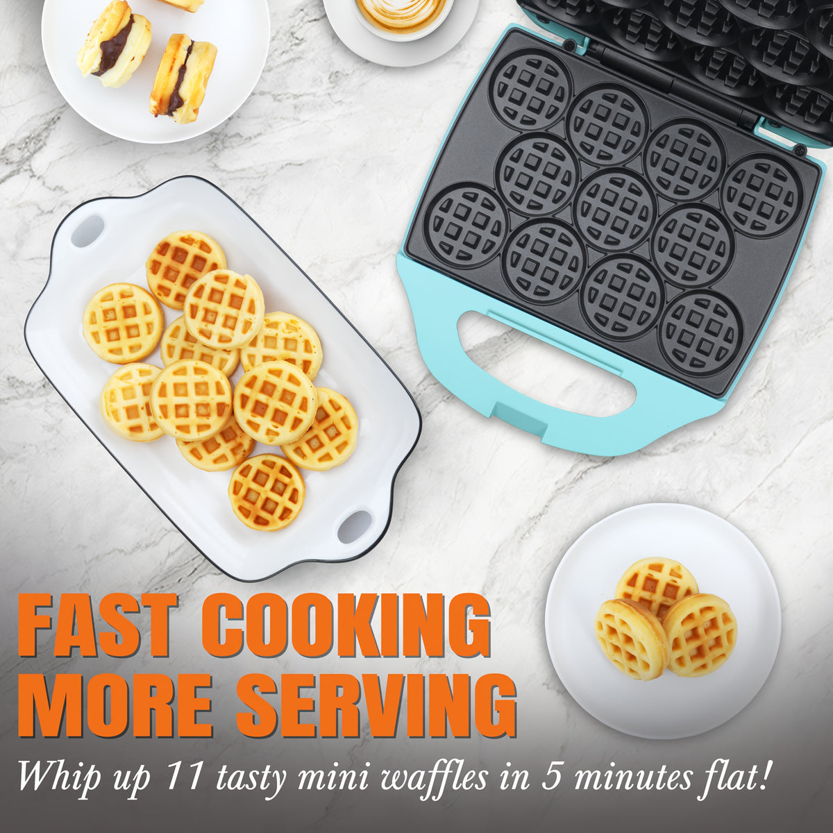 11 x 2   size waffle maker mini belgian waffle machine