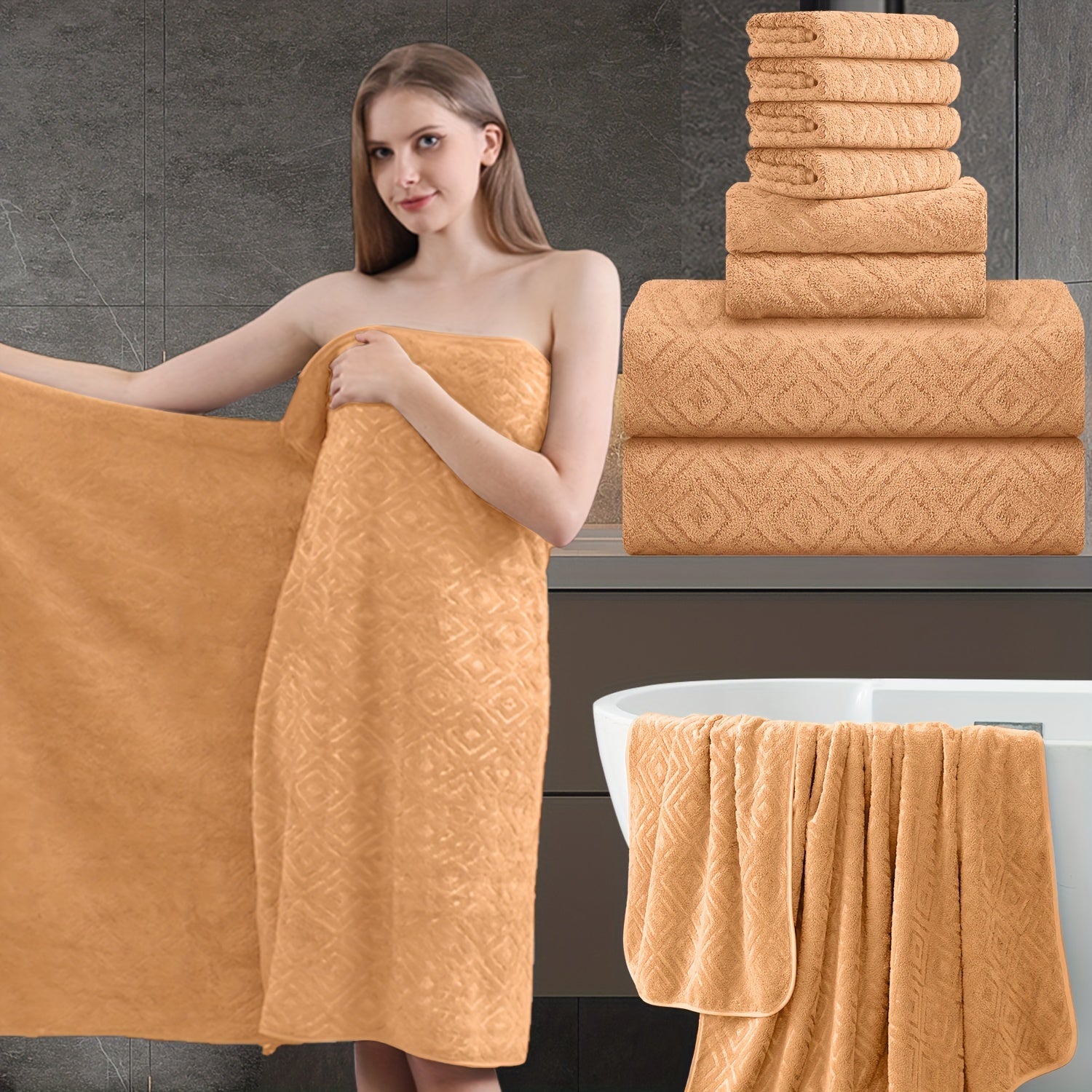 8pcs extra large bath towel ultra soft thick bath towel