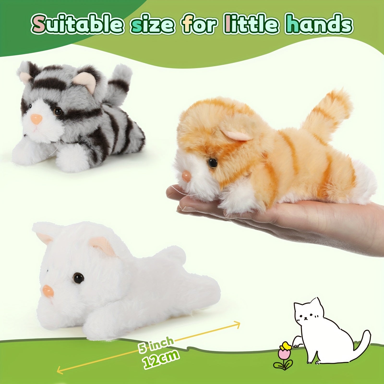 big cat plush toy 40cm mother 3 cute baby kittens