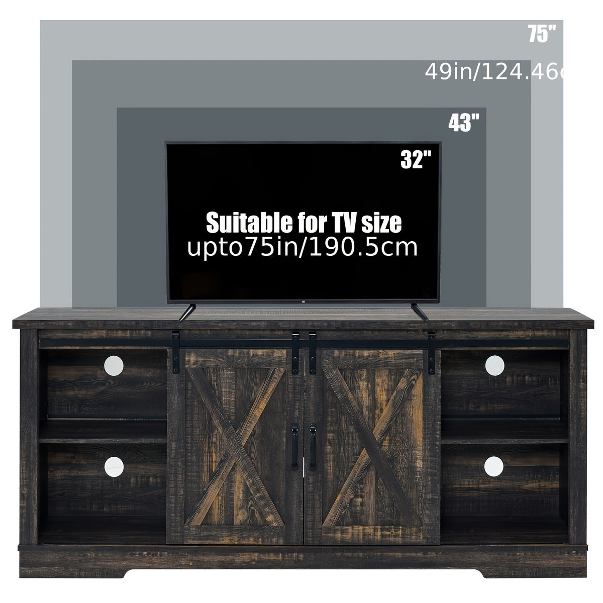 66 farmhouse tv stand 75 tvs entertainment center sliding