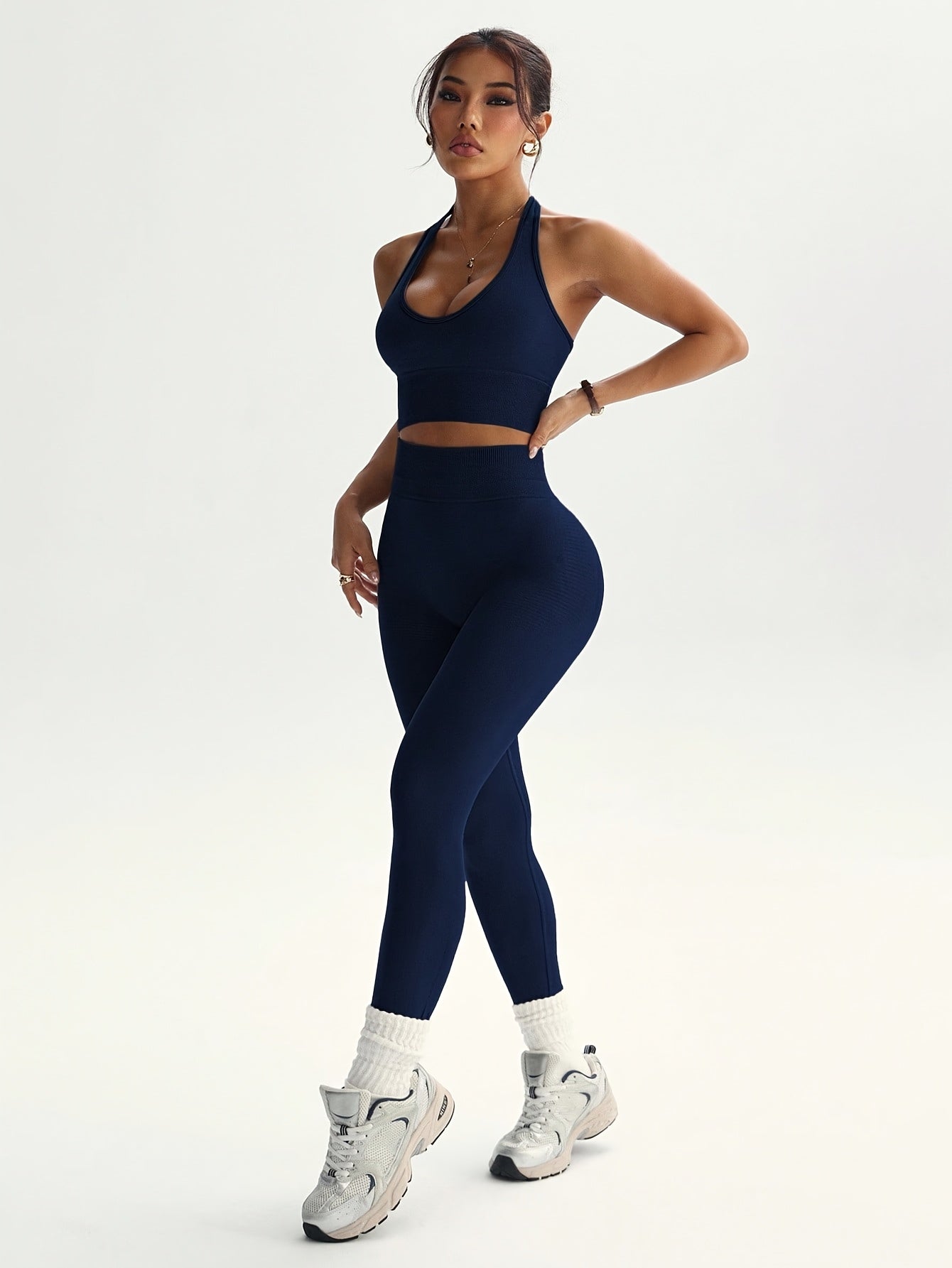 2pcs solid color fashionable   versatile womens