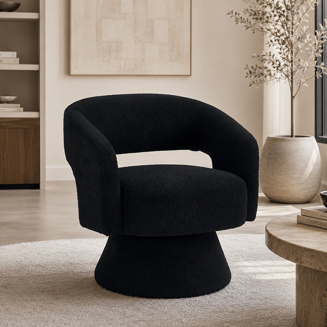 360 degree swivel   chair modern velvet accent chair