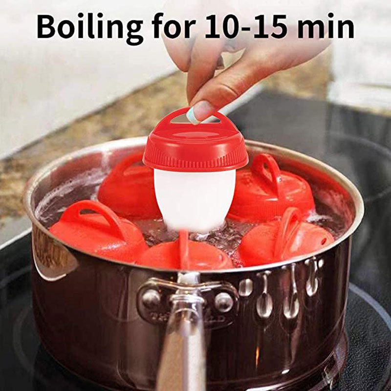 9pcs   egg cooker set silicone shell free non stick