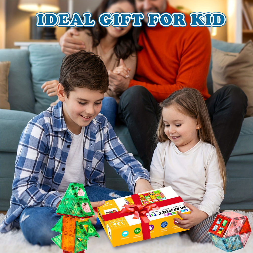 80 106 136pcs magnetic tiles kids magnetic building blocks 2