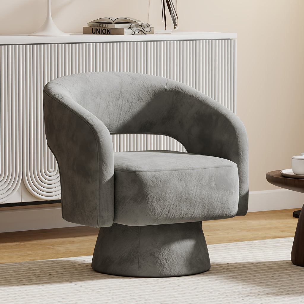 360 degree swivel   chair modern velvet accent chair