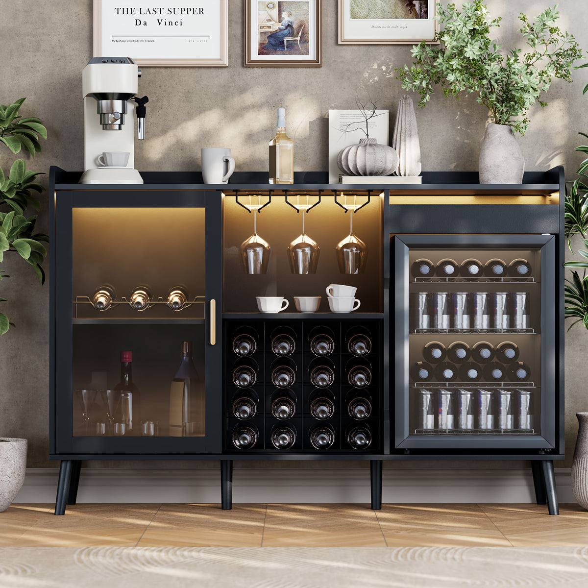 coffee bar cabinet fridge   wine cabinet charge
