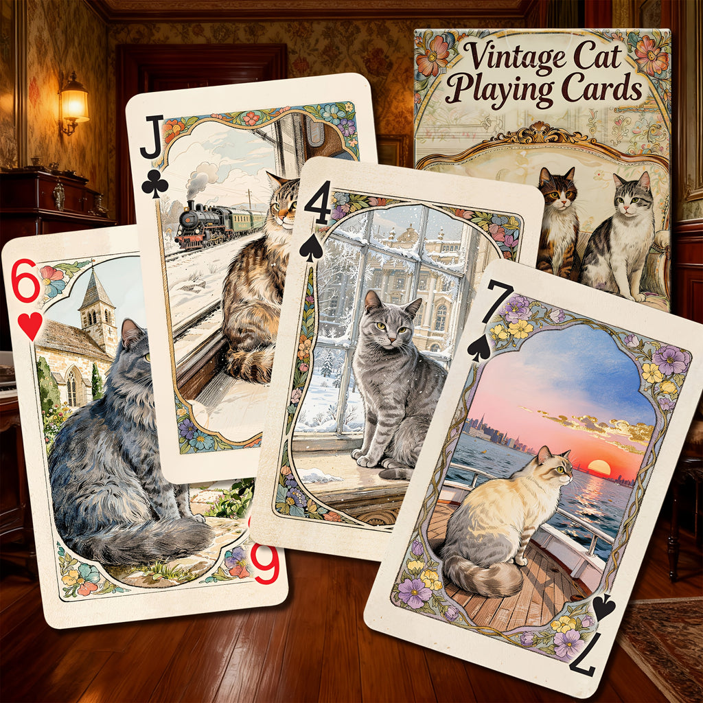 vintage cat themed playing cards 54 unique victorian