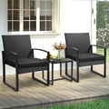 3pcs rattan bistro set outdoor patio furniture conversation