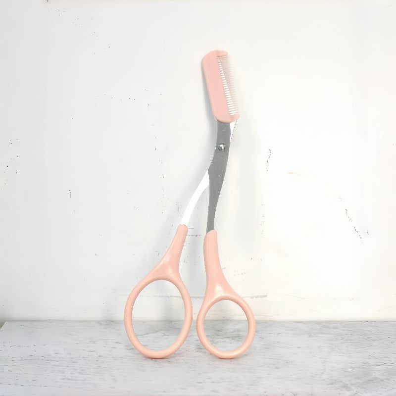 1 stainless steel eyebrow comb built in scissors 1 random