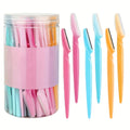 10pcs stainless steel eyebrow razors colors random multi