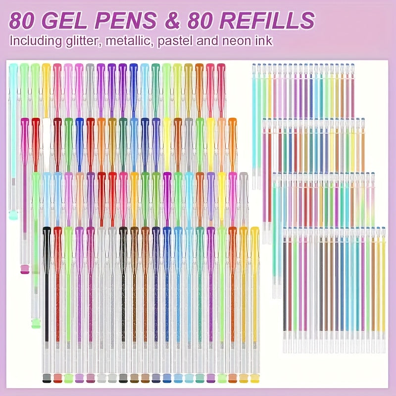 colorful gel pen set 160 colorful gel pen set 80 gel pens 80