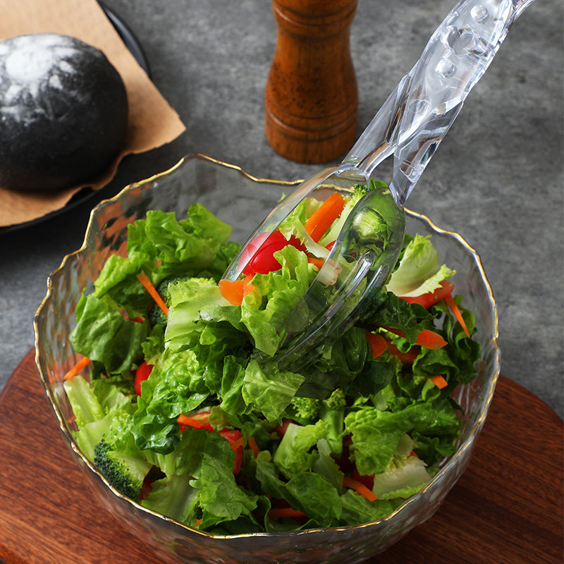 1 pair transparent plastic salad scissors reusable