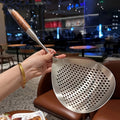 large stainless steel colander skimmer durable kitchen