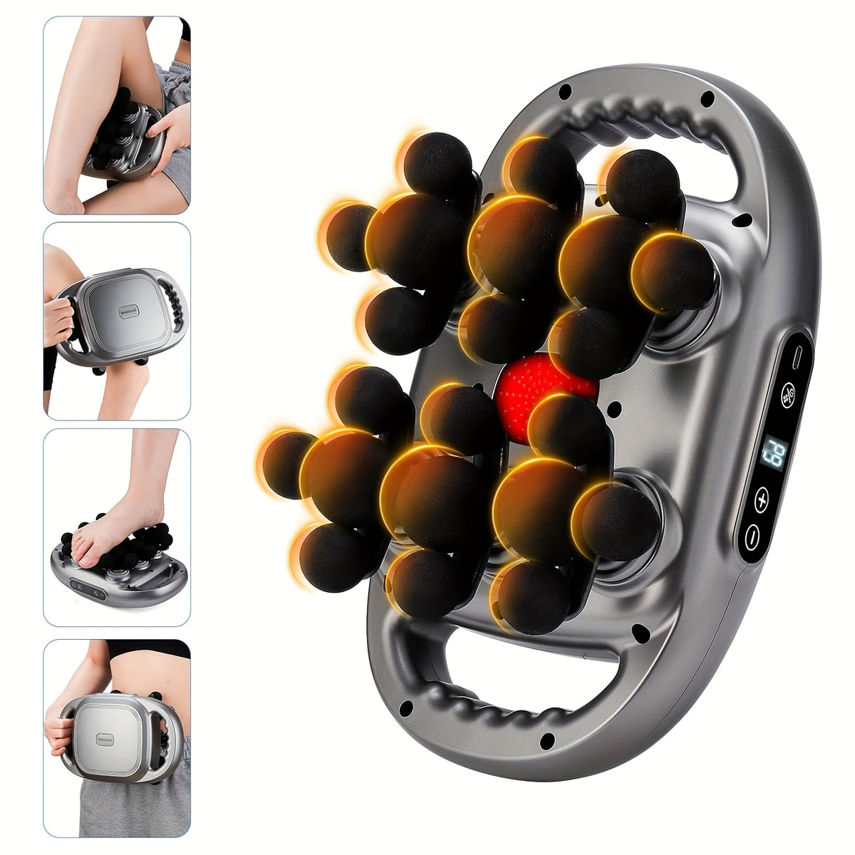 1pc handheld massage gun 12 head multi function massager usb