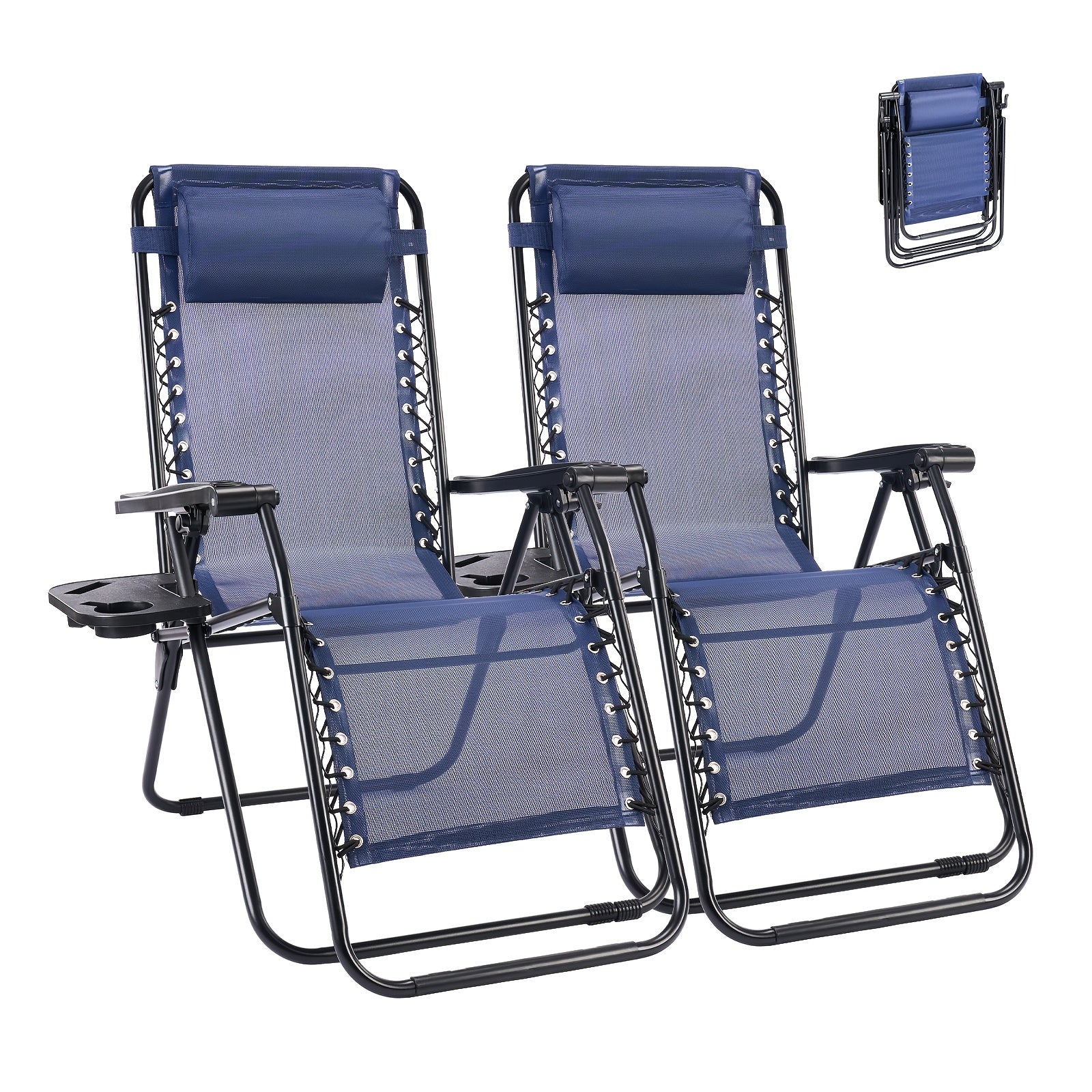2pcs zero gravity patio recliner folding lounge adjustable