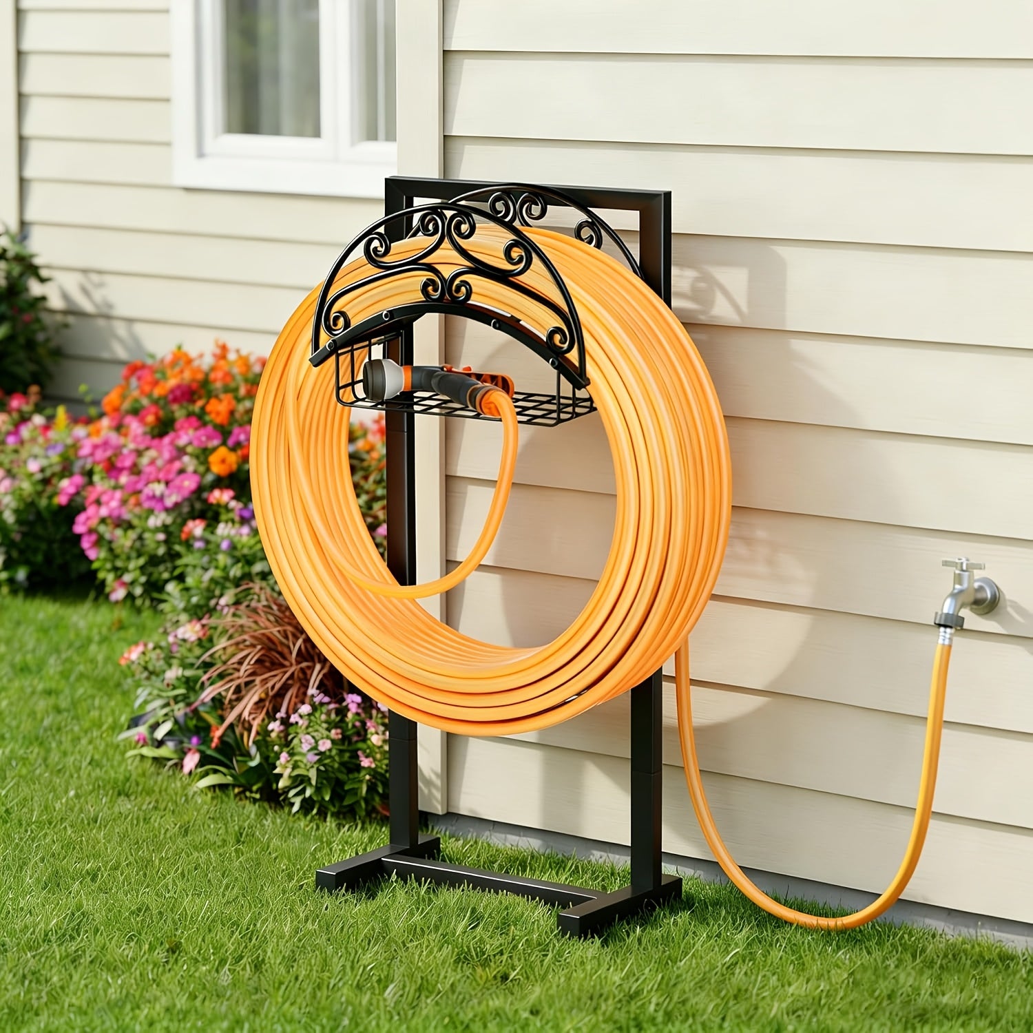 metal garden hose holder outdoor water hose holder hose reel