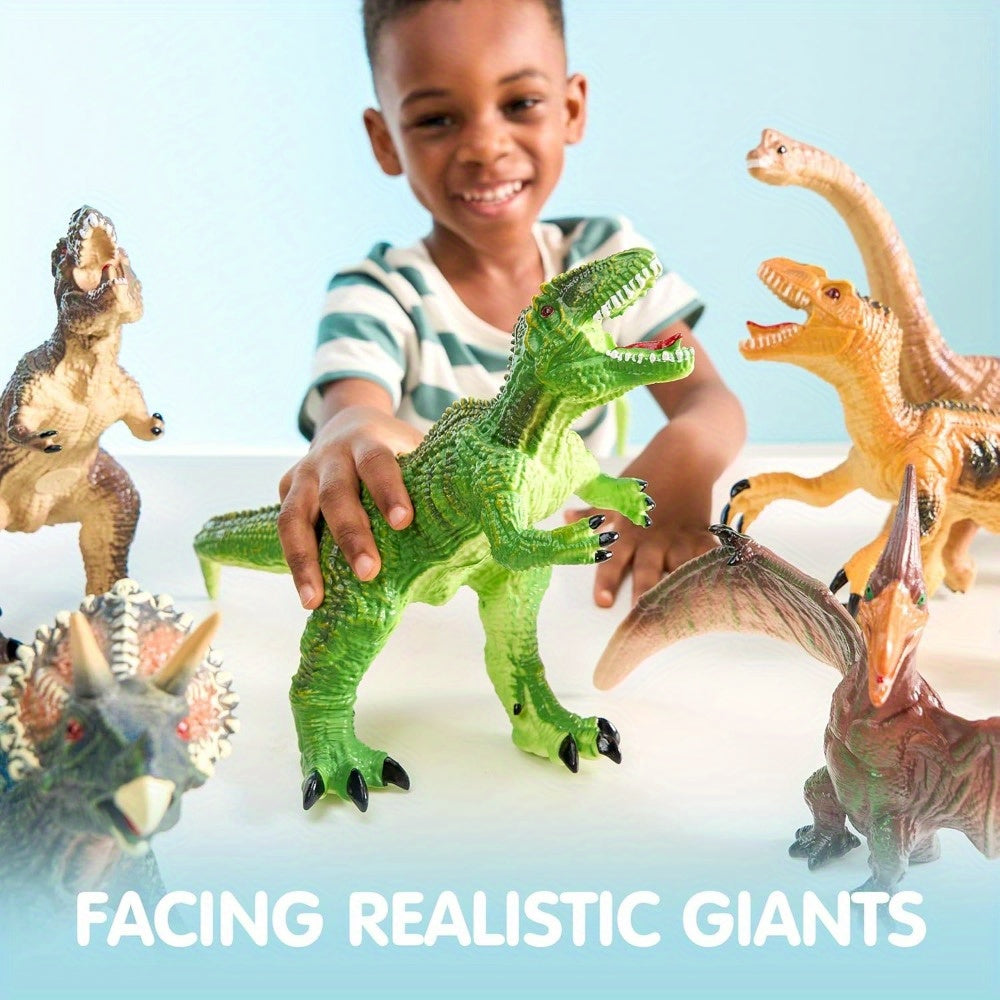 6pcs large dinosaur figures educational book