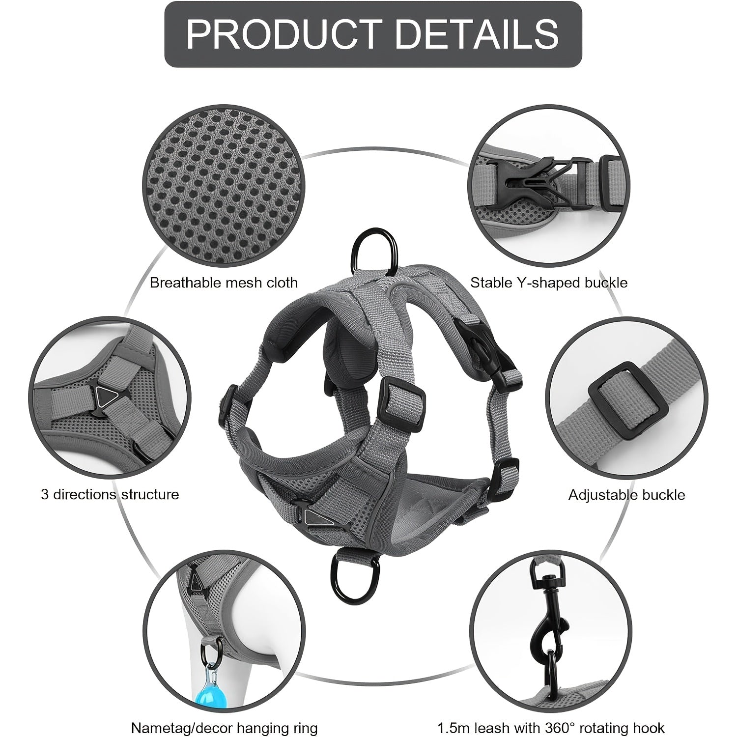 cat harness leash walking escape proof soft adjustable vest