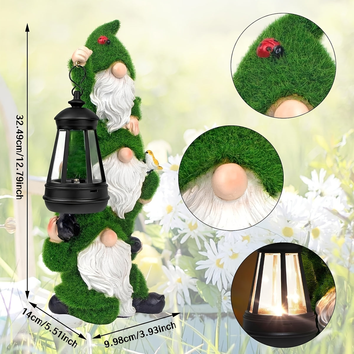 garden statues solar gnomes featuring a resin gnome figurine
