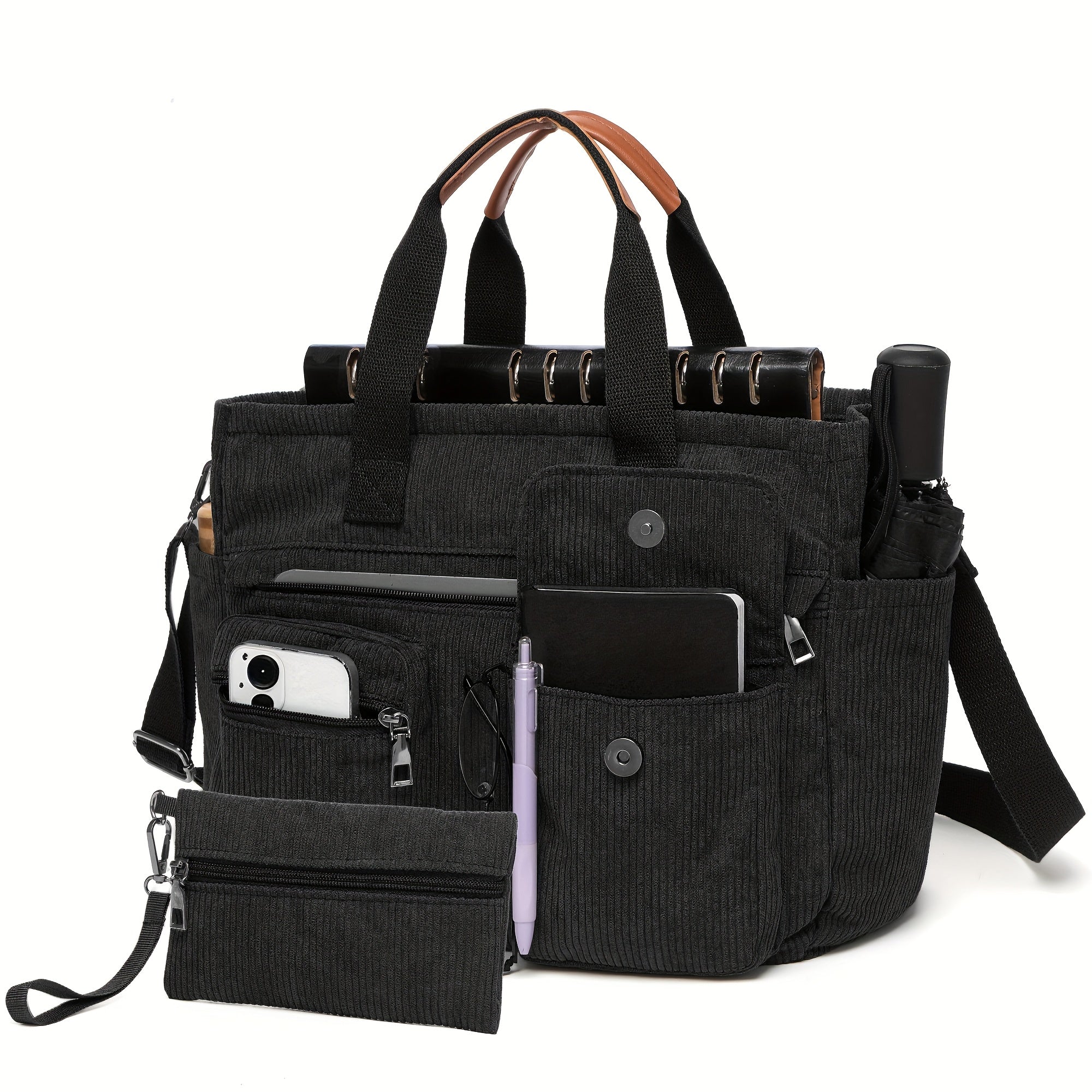 2pcs set womens large corduroy tote bag perfect a laptop bag