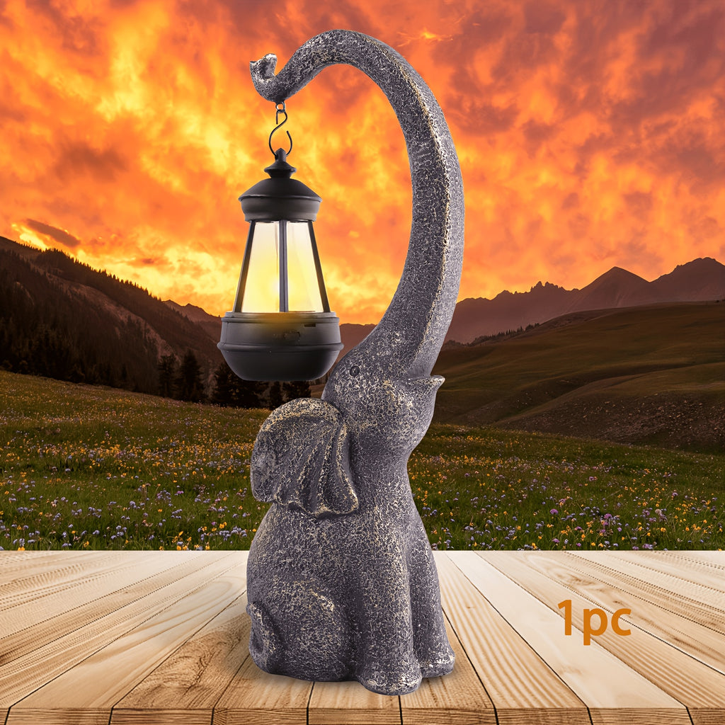 1 2pcs solar elephant statue outdoor garden crafts elephant