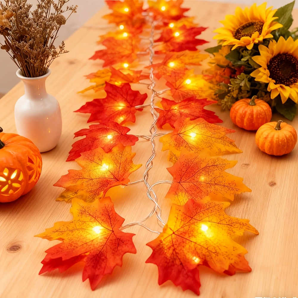 1 pack   led battery powered maple leaf fairy indoor