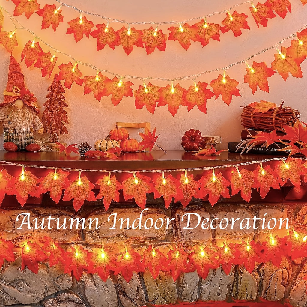 1 pack   led battery powered maple leaf fairy indoor