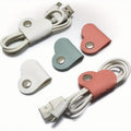 10 pack heart shaped faux leather cable straps multi color