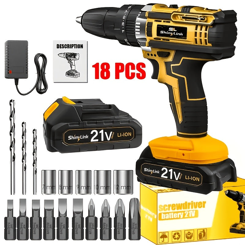 21v cordless drill set 1 18 30 32 35 136 148pcs electric