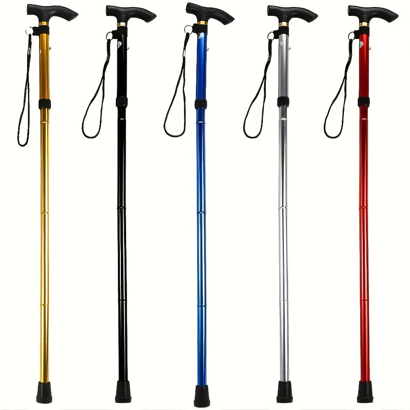 2pcs rubber pointed foldable hiking poles adjustable height