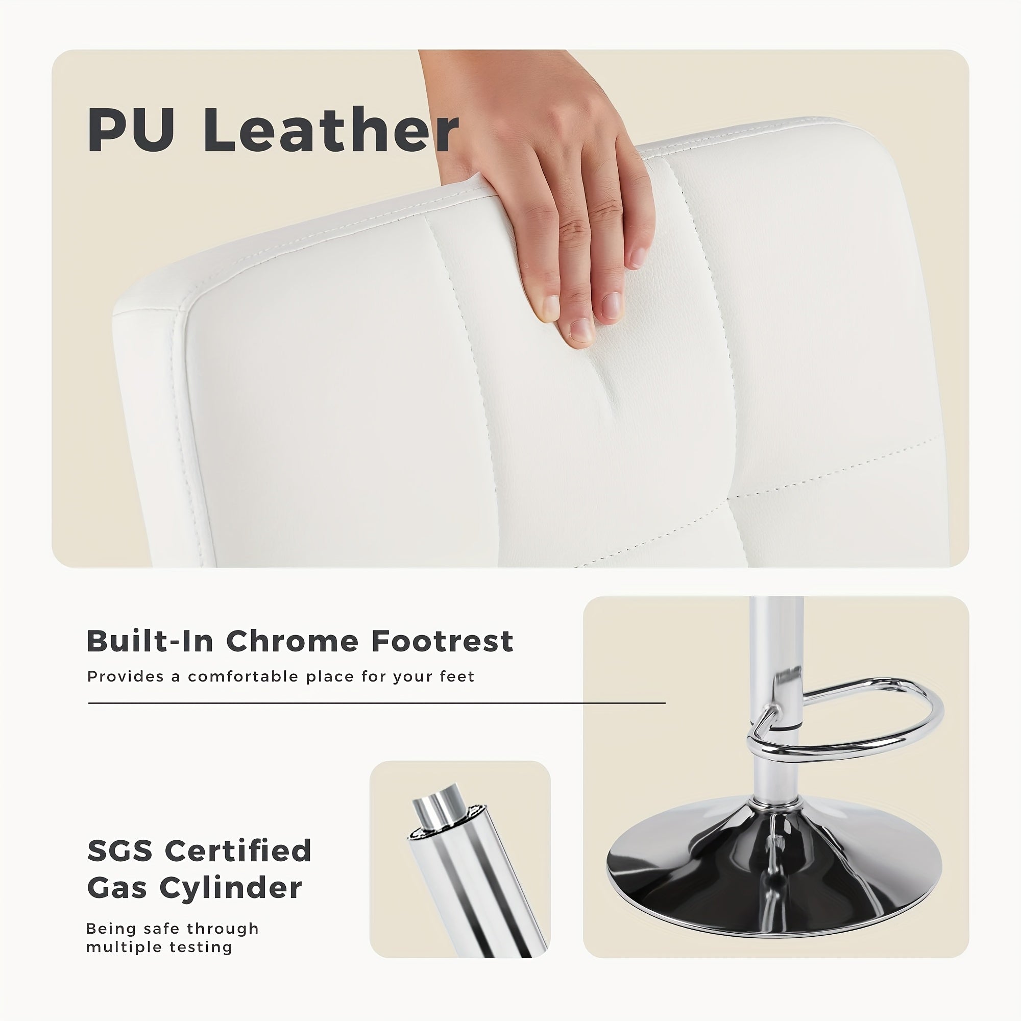 adjustable armless swivel bar stools set hydraulic pu