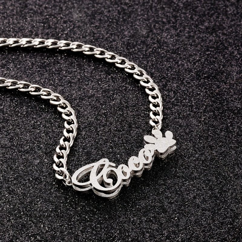 custom name necklace   thick chain suitable dogs