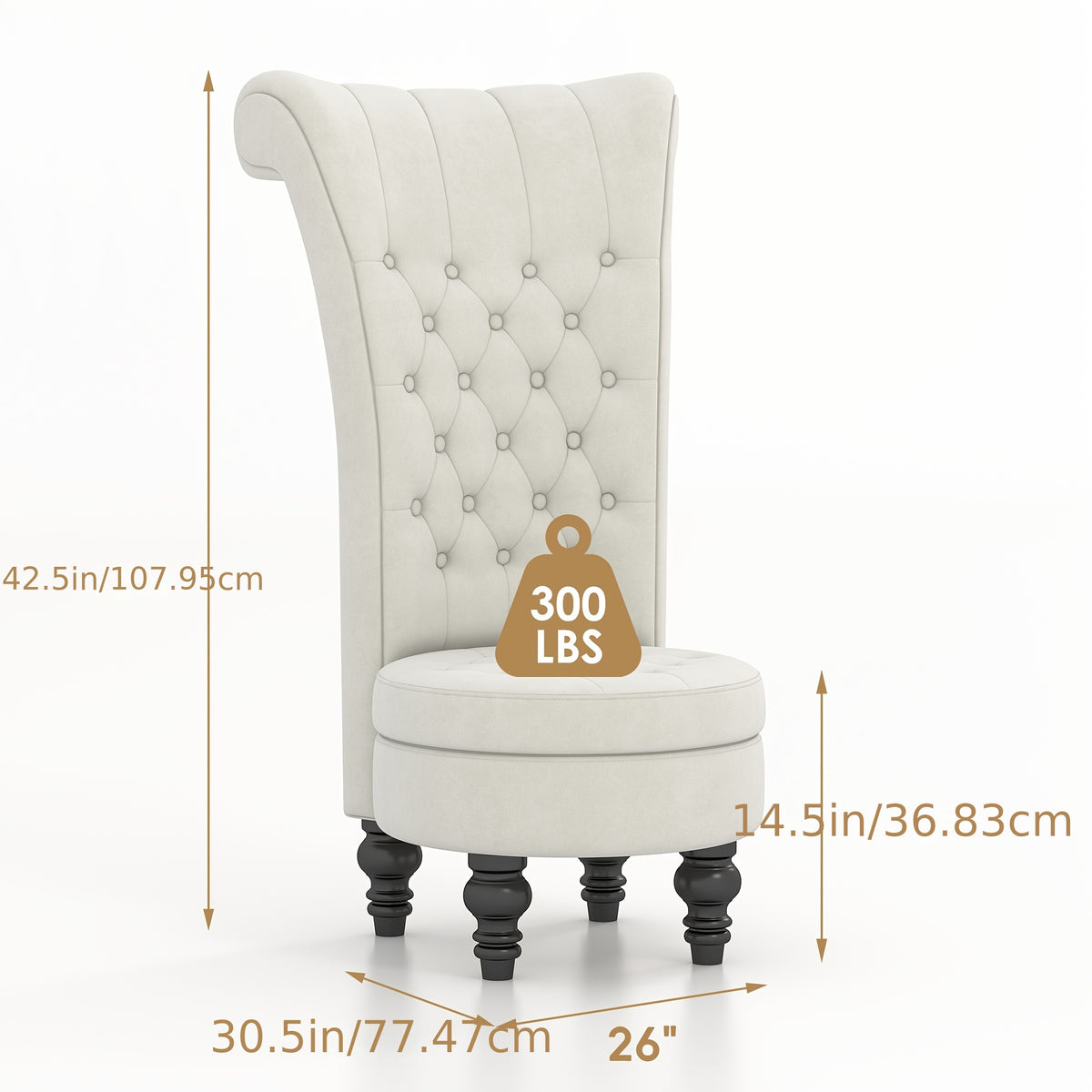 back chair velvet armless accent chair button