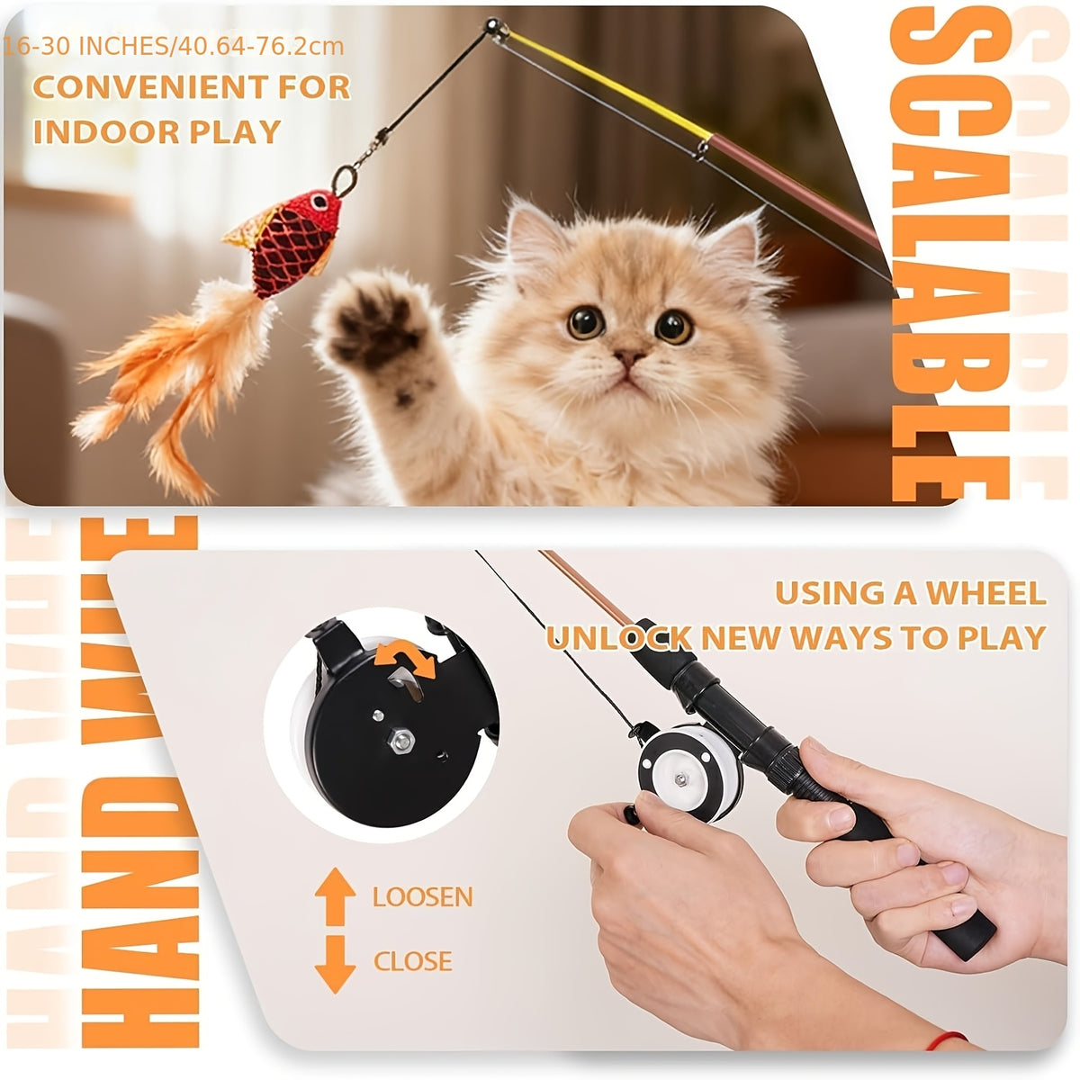 retractable cat teaser wand toy cat toys indoor outdoor cats